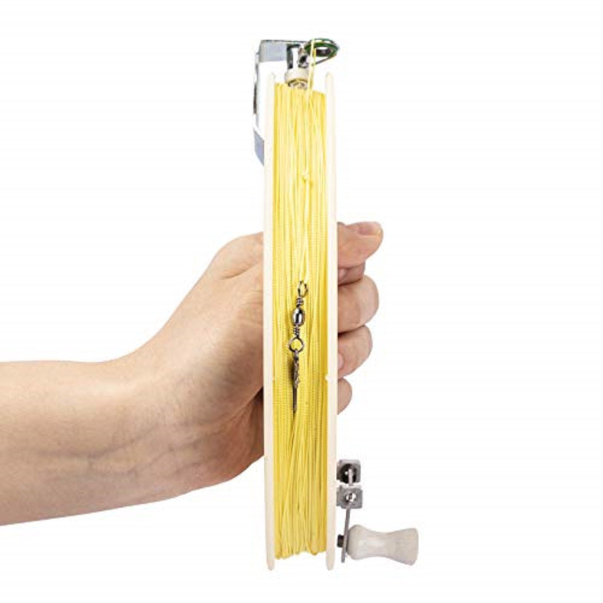 JEKOSEN 7" Kite String Reel Winder, Lockable Big Grip Wheel Outdoor Kite Flying Tool (White/Green) - GexWorldwide