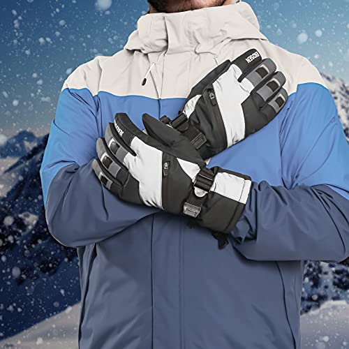 JEKOSEN Black Ski Gloves Waterproof Touchscreen Snowboard Cold Weather Keep Warm Snow Gloves - GexWorldwide