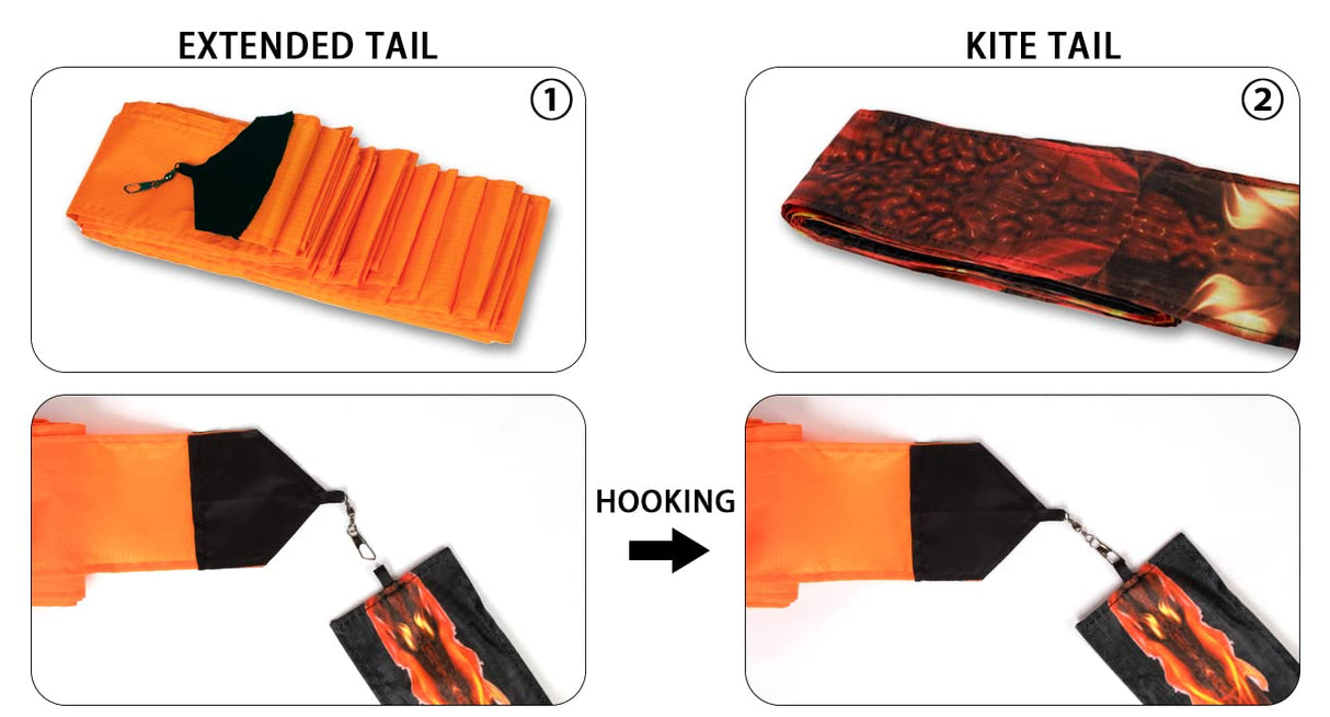 JEKOSEN Giant Delta Dragon Kites with 787" Extended Tail Easy to Fly Suitable for Children and Adults Beach Park Activities - GexWorldwide