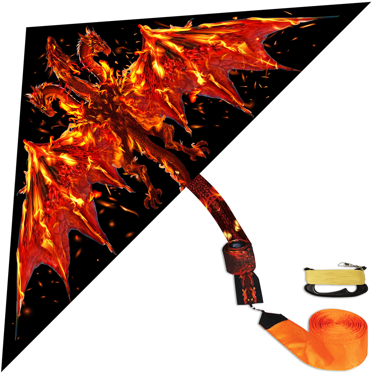 JEKOSEN Giant Delta Dragon Kites with 787" Extended Tail Easy to Fly Suitable for Children and Adults Beach Park Activities - GexWorldwide