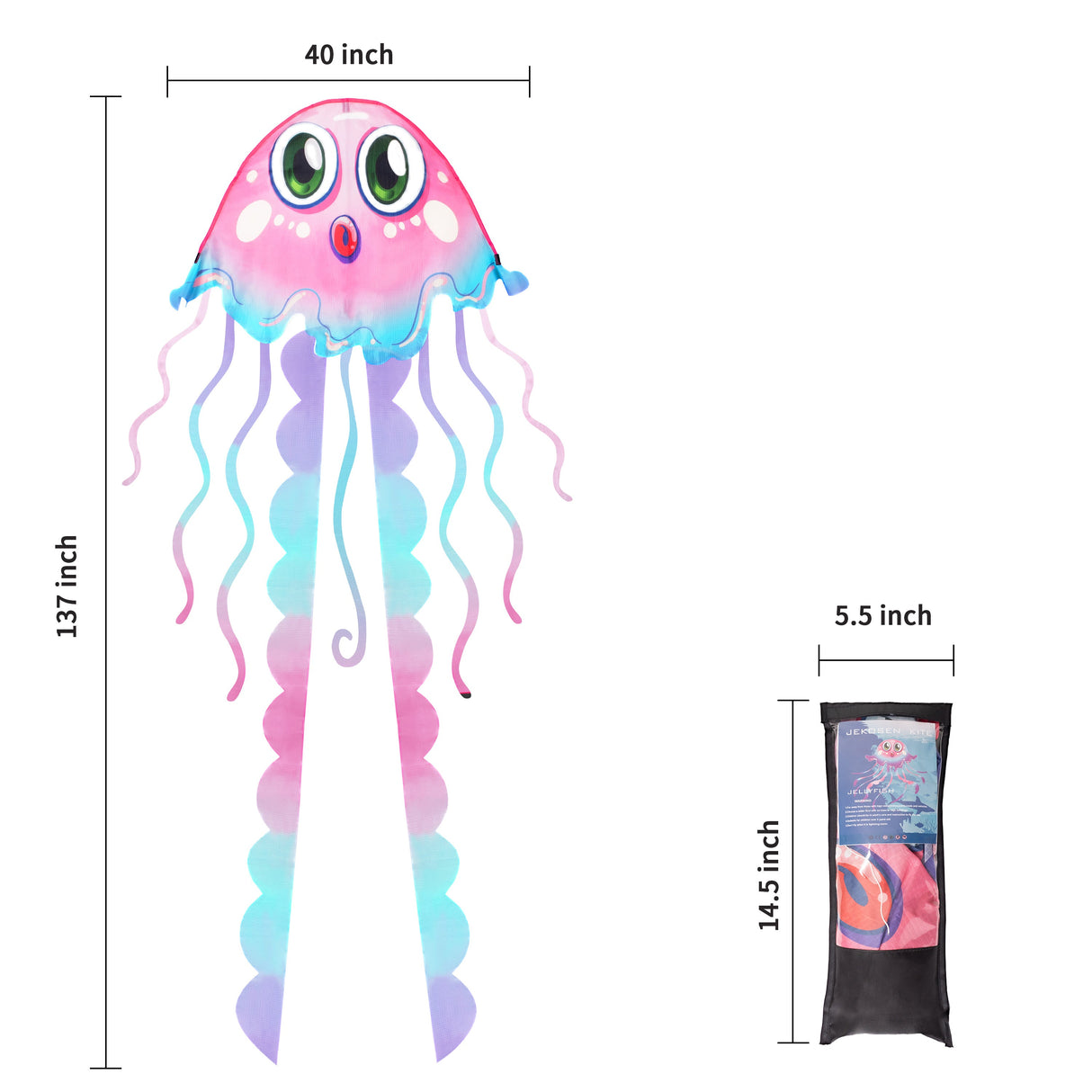 JEKOSEN Large Jellyfish Kite Easy to Fly Single String Suitable for Kids Toddlers Adults Beach Park Outdoor Activities - GexWorldwide