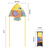 JEKOSEN Yellow Fish Kite Easy to Fly Single String, Suitable for Kids Toddlers Adults Beach Park Outdoor Activities - GexWorldwide