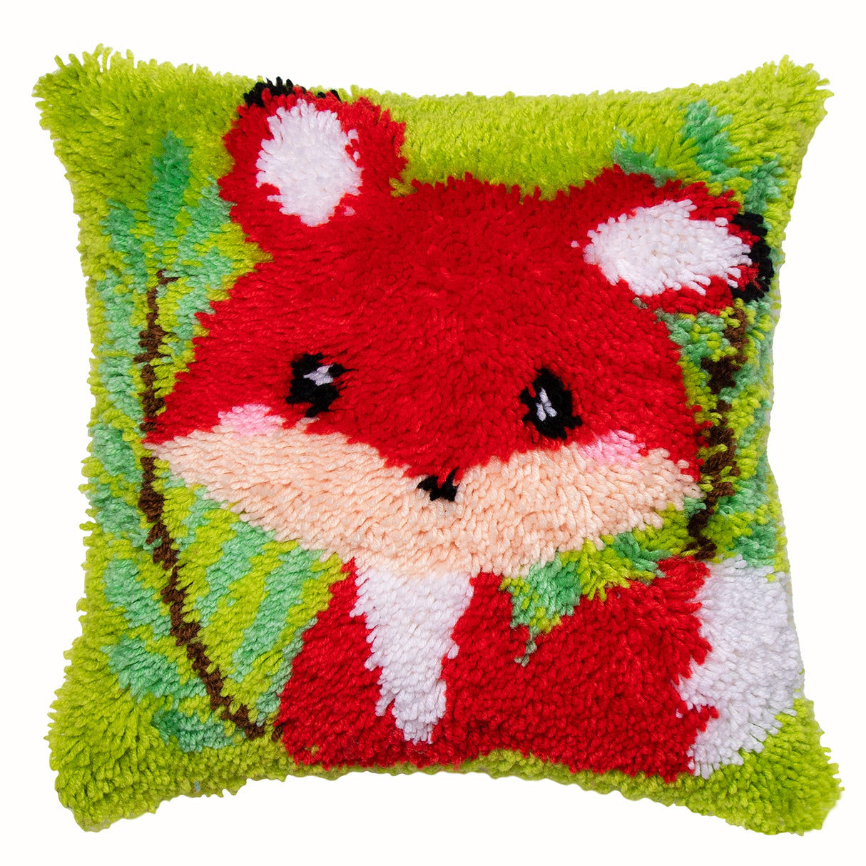 Latch Hook Kits Pillowcase Fox 16.5x 16.5 in - GexWorldwide