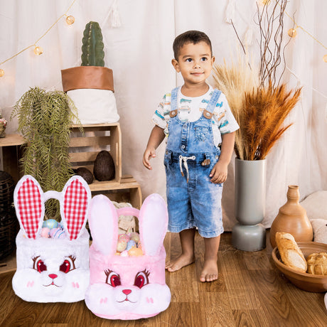LUBOT 3D Cute Plush Bunny Easter Basket for Kids - GexWorldwide
