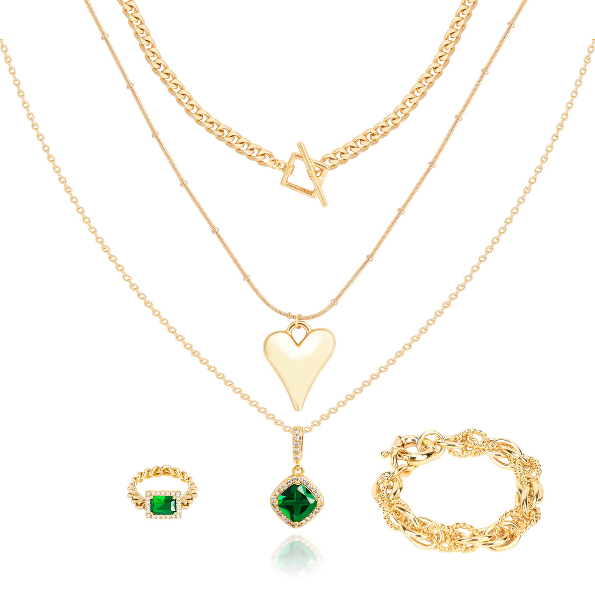 Natural Green Zircon Versatile Jewelry Set - GexWorldwide