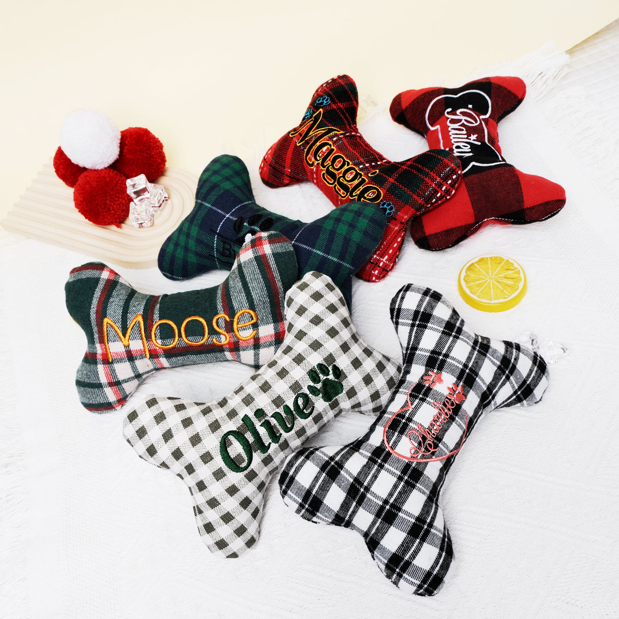 Personalized Dog Bone Toy with Name Embroidered Pet Toy - GexWorldwide