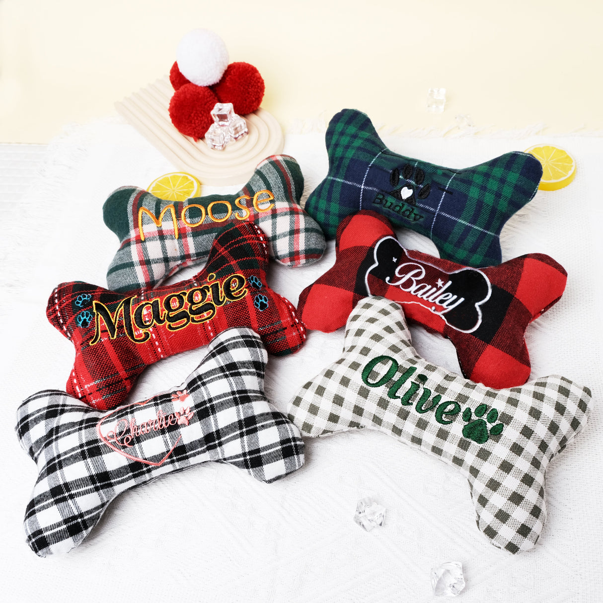 Personalized Dog Bone Toy with Name Embroidered Pet Toy - GexWorldwide