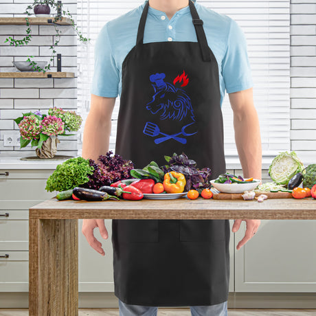 SINUOLIN Embroidered Apron with Pocket Cooking Apron for Men and Women - GexWorldwide