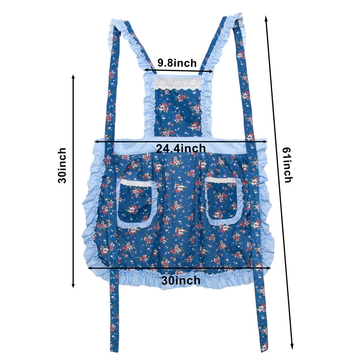 SINUOLIN Floral Apron with Pockets and Adjustable Shoulder Straps for Cooking and Baking Women Apron Gifts - GexWorldwide