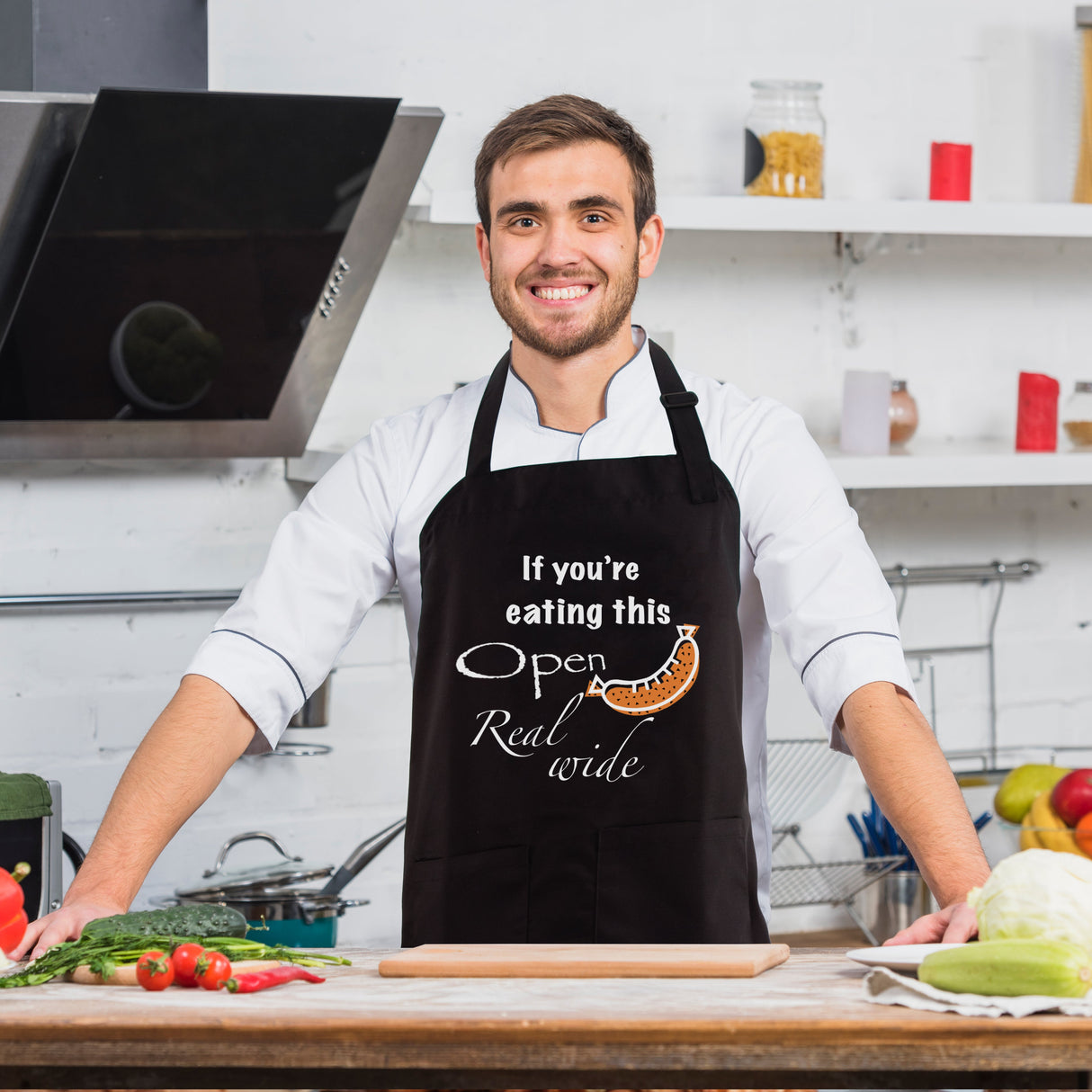 SINUOLIN Hot Stamping Apron with Pocket Cooking Apron for Men and Women Thanksgiving - GexWorldwide