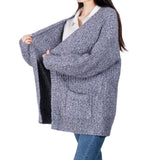 Women's Cardigan Sweater Oversized Cable Chunky Knit Coat Gray - GexWorldwide
