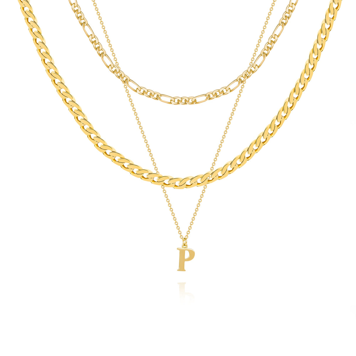 14K Gold Plated Layered Initial Necklace - GexWorldwide