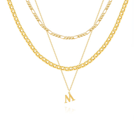14K Gold Plated Layered Initial Necklace - GexWorldwide