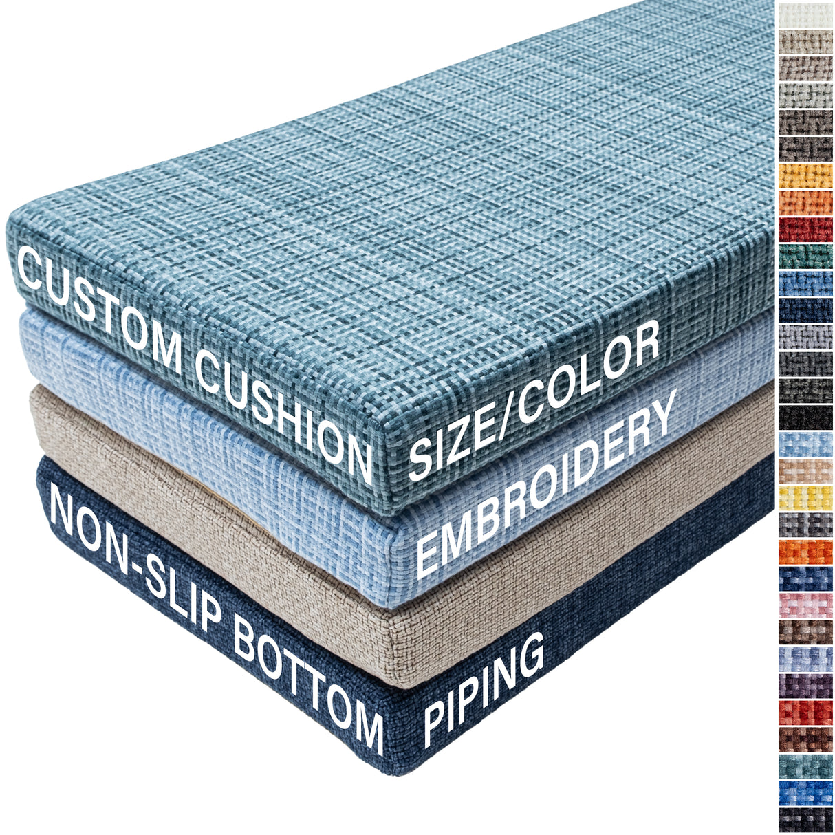 GEX Custom Couch Cross Grain Linen Cushions for Bench Cushion Foam