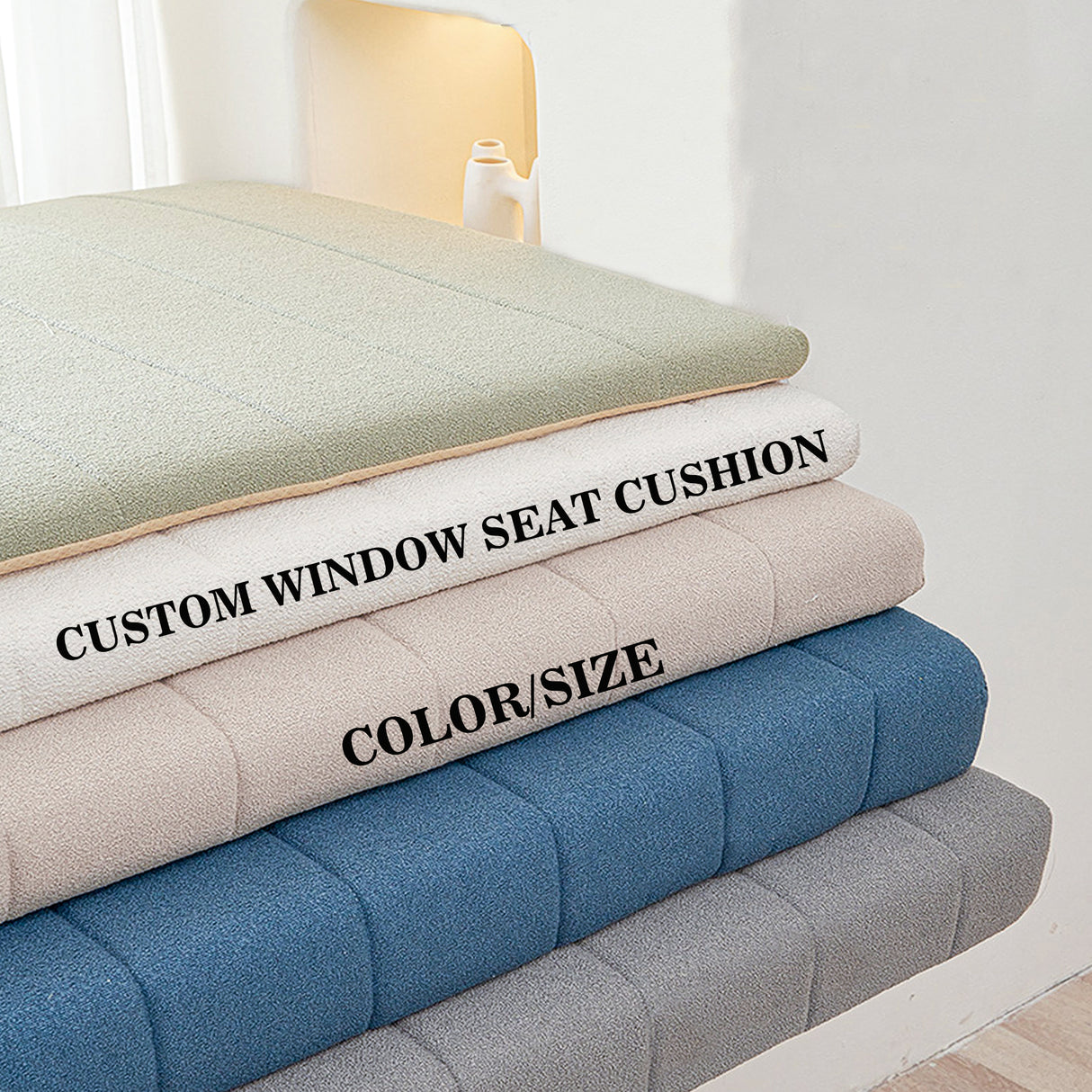 GEX Teddy Velvet Fabric Custom Size Bench Cushion Pads Multi Colors 70D High-Resilience Foam