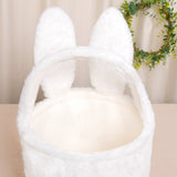 GEX Personalized Easter Bunny Basket Kids Cute Plush Bunny Basket with Name