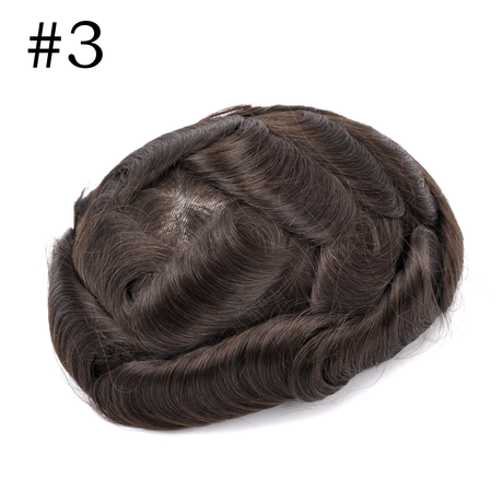 GEX Q6 : Men's Toupee French Lace Base with Thin Skin Hairpieces 8''*10''