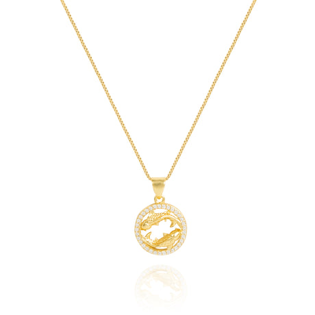 14K Gold Plated 12 Constellation Pendant Necklace Circle