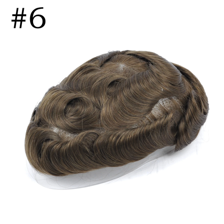 GEX Q6 : Men's Toupee French Lace Base with Thin Skin Hairpieces 8''*10''