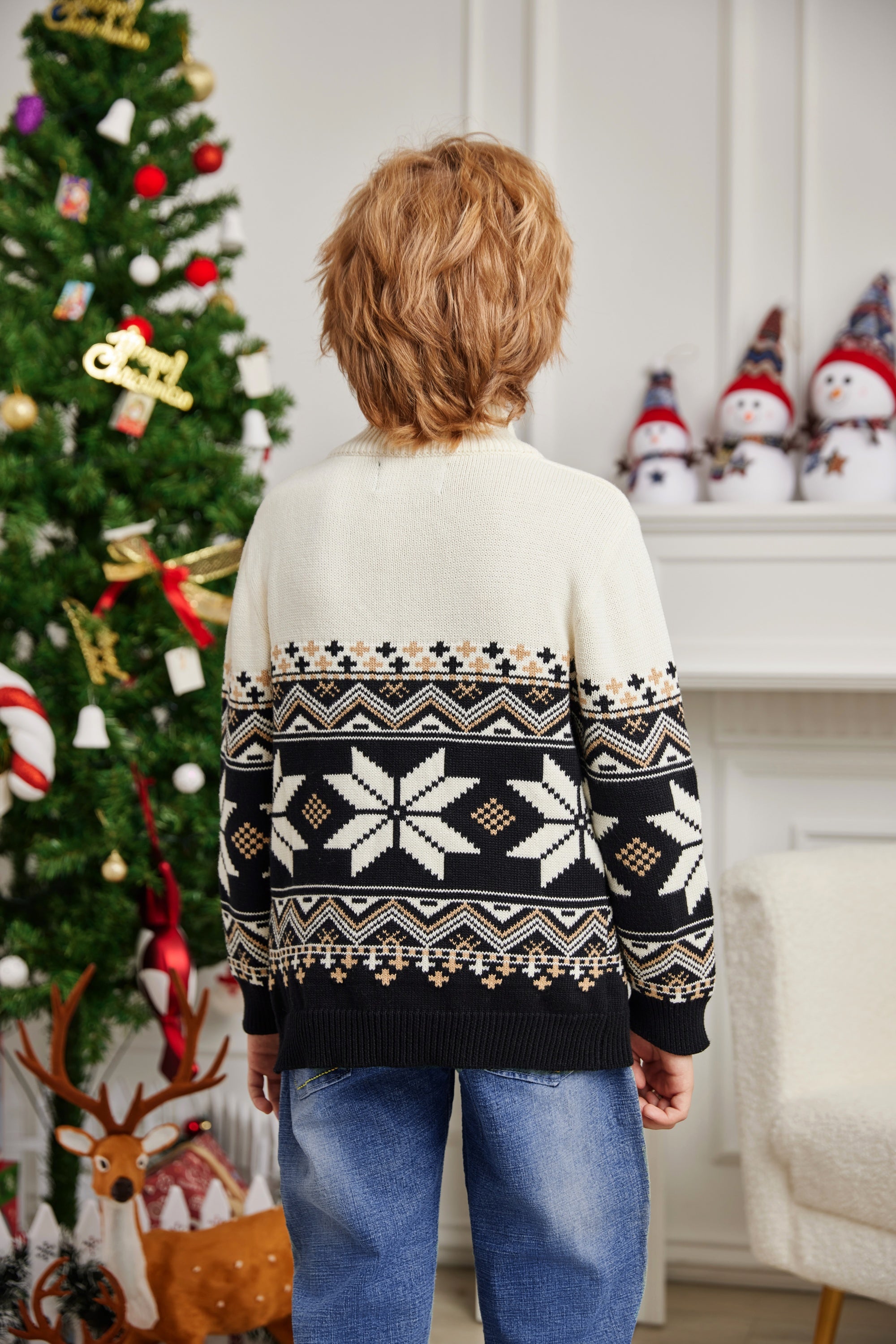 LUBOT 2024 Christmas Sweater for Children Black Gold-Gexworldwide