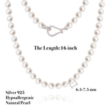 BURLAP LIFE Real Freshwater Pearl Women Necklace - Big Horseshoe - GexWorldwide