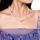 BURLAP LIFE Real Freshwater Pearl Women Necklace - Heart Zircon - GexWorldwide