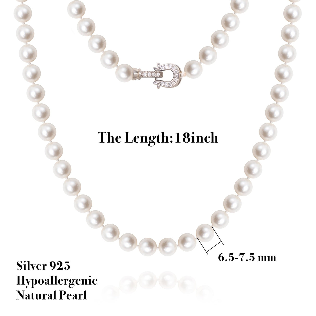 BURLAP LIFE Real Freshwater Pearl Women Necklace - Small Horseshoe - GexWorldwide