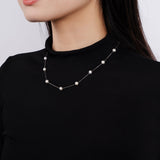 BURLAP LIFE Satellite Pearl Choker Necklace 925 Sterling Silver - GexWorldwide