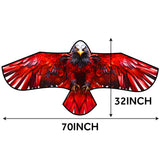 JEKOSEN Huge Eagle Kite 70"Front Pillar Suitable for Travel Beach Park Outdoor Activities