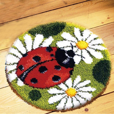 LUBOT Ladybug Latch Hook Kits Rug Handicraft Making Kits DIY 17"*17" - GexWorldwide