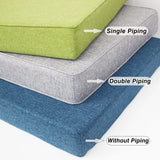 GEX Linen Blend Custom Size Bench Cushion Pads Multi Colors 70D High-Resilience Foam