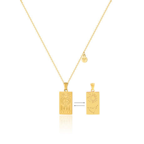 14K Gold Plated Gold 12 Constellation Pendant Necklace - GexWorldwide