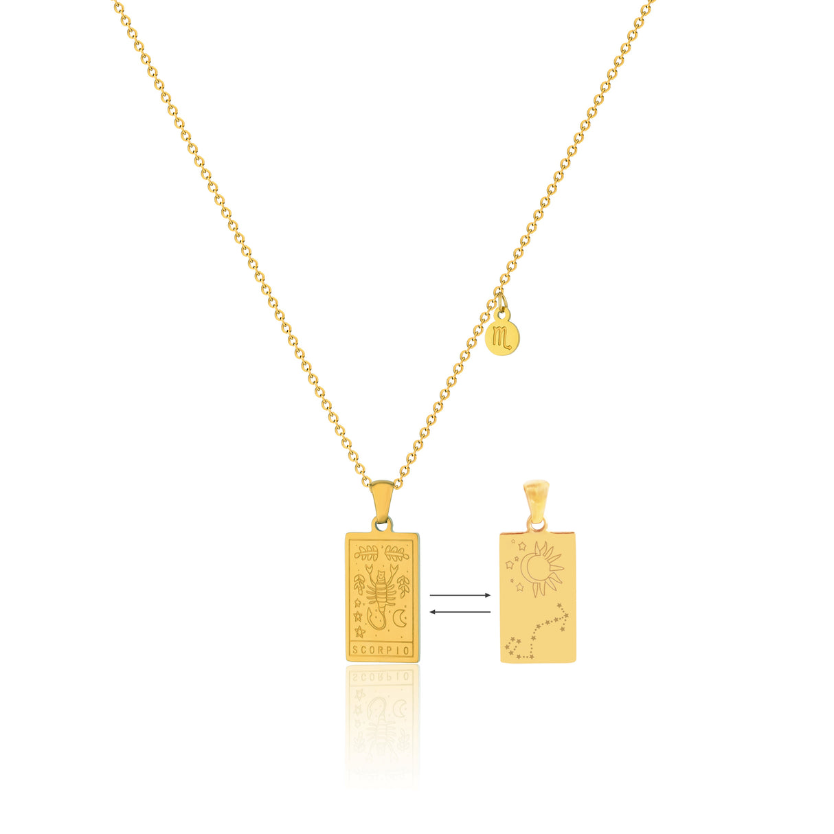 14K Gold Plated Gold 12 Constellation Pendant Necklace - GexWorldwide