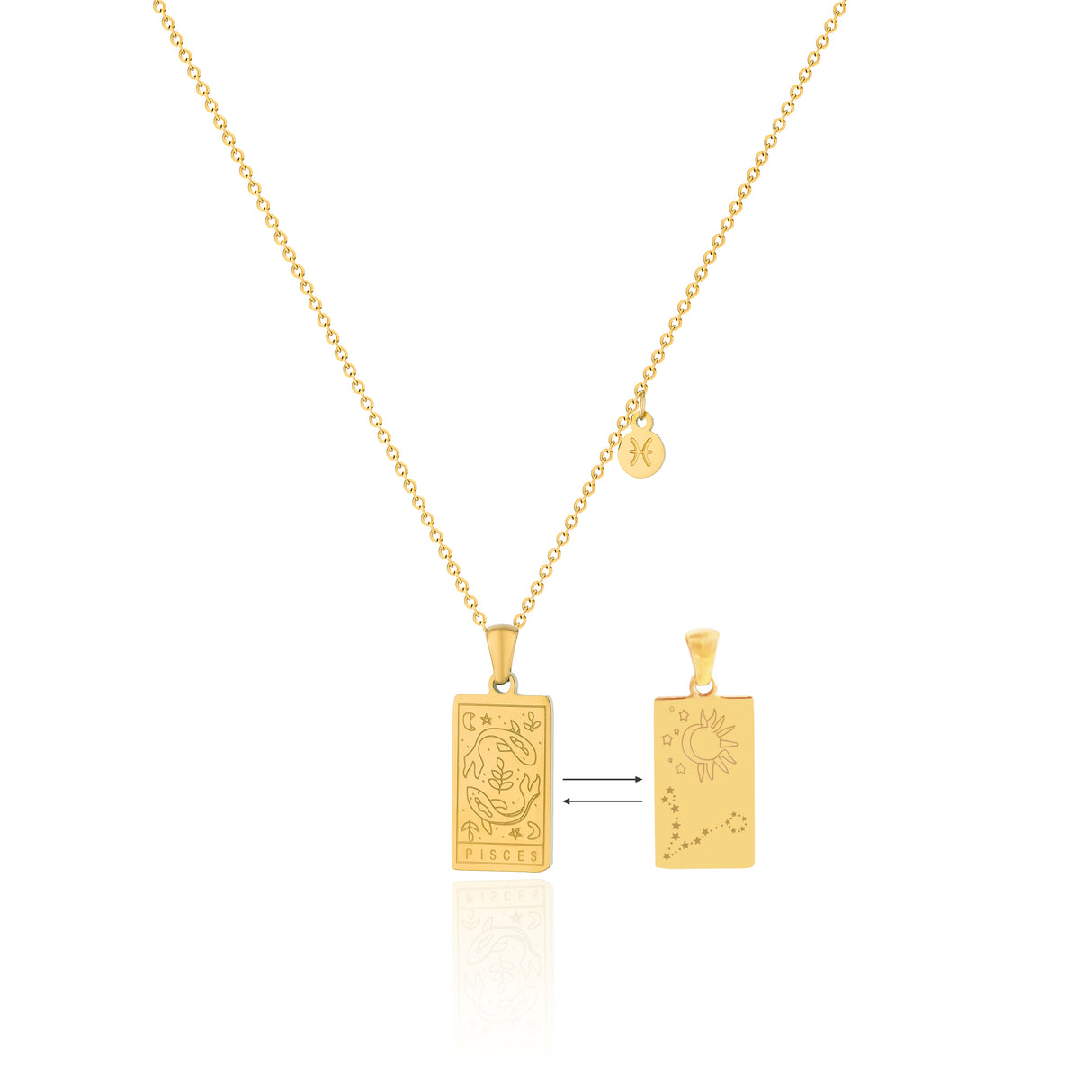 14K Gold Plated Gold 12 Constellation Pendant Necklace - GexWorldwide