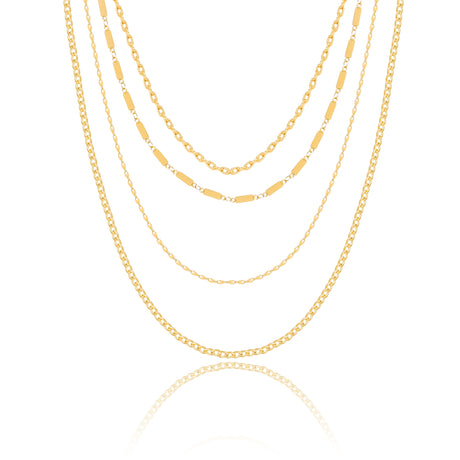14k Gold Plated Layered 4 Chain - GexWorldwide
