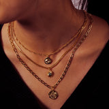 14K Gold Plated Layered Three Evileye - GexWorldwide