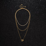 14k Gold Plated Layered Two Circles - GexWorldwide