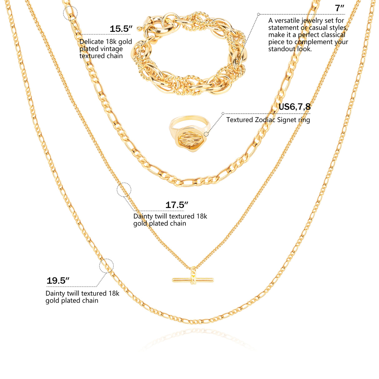 18k Gold Plated Versatile Jewelry Set - GexWorldwide