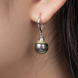 BURLAP LIFE 925 Silver Tahitian Pearl Lever Back Earrings - Advanced Design! - GexWorldwide