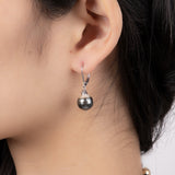 BURLAP LIFE 925 Silver Tahitian Pearl Lever Back Earrings - Advanced Design! - GexWorldwide