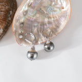 BURLAP LIFE 925 Silver Tahitian Pearl Lever Back Earrings - Advanced Design! - GexWorldwide