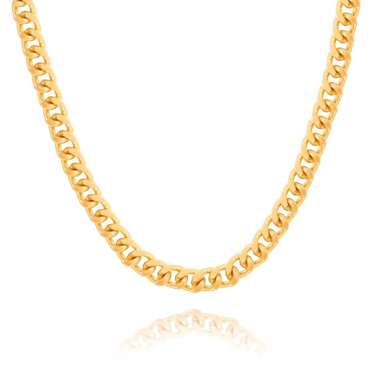 Cuban Link Chain Necklace for Men Women 14K Gold Silver Plated - GexWorldwide