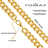 Cuban Link Chain Necklace for Men Women 14K Gold Silver Plated - GexWorldwide