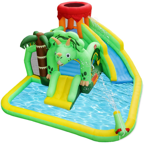 Dinosaur Inflatable Water Slide for Kids Easy to Inflate Large Swimming Pool Outdoor Fun Bouncing House - GexWorldwide