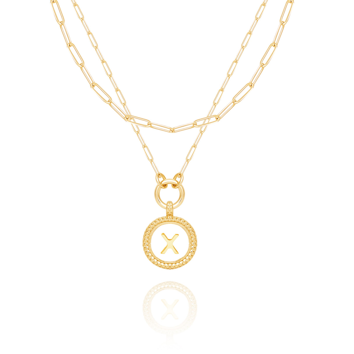 Double Layered Initial Necklace A-Z - GexWorldwide