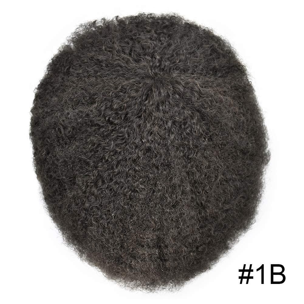 GEX 0.08-0.1mm Thin Skin Toupee Afro 8mm wave 1B# Natural Black - GexWorldwide