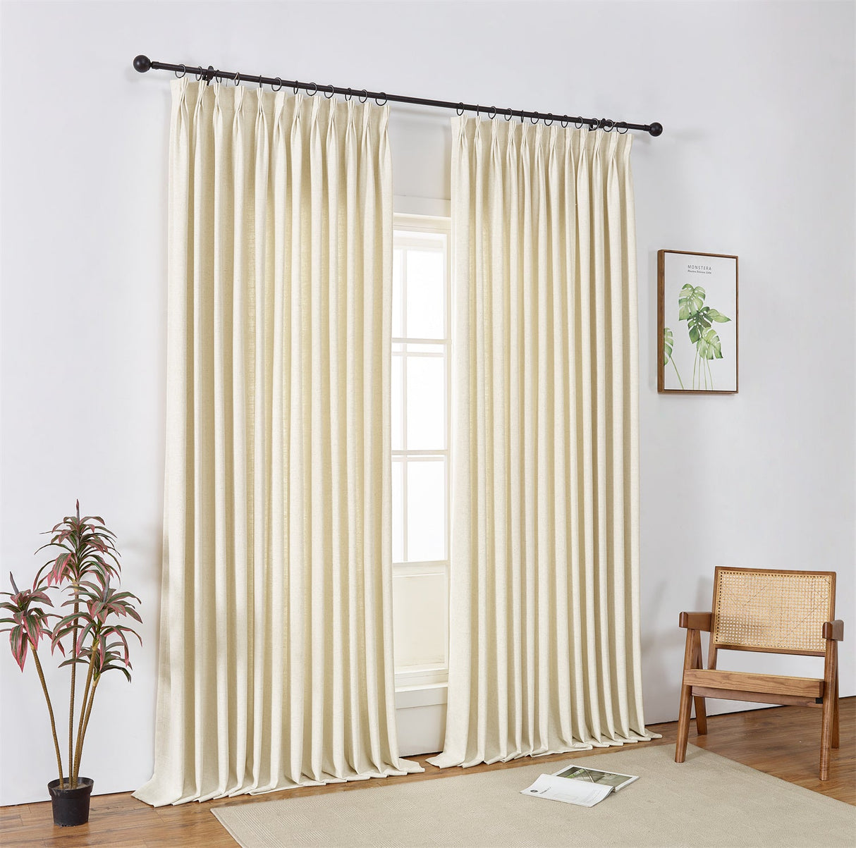 GEX Curtain Linen Chevrons Linen Custom Curtains Drapes Pleated - GexWorldwide
