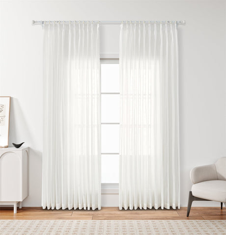 GEX Curtain Linen Damme Linen Custom Curtains Drapes Pleated - GexWorldwide
