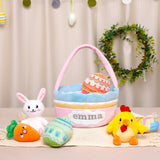 GEX Easter Basket Personalized Baby's First Easter Name Basket with Stuffed Toys - GexWorldwide