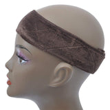 GEX Flexible Velvet Wig Grip Scarf Head Band Adjustable Fastern Brown - GexWorldwide